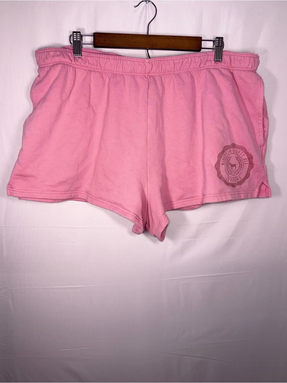 PINK Victoria Secret Women's Pink Casual fold over Lounge Shorts Plus Size XXL